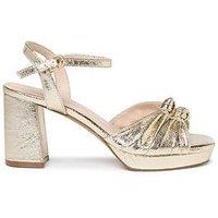 Paradox London Liliane Platform Block Heel - Gold