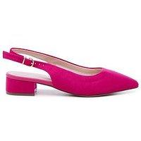 Paradox London Fiorenza Wide Fit Sling Back Low Heel Shoe - Pink