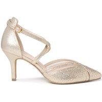 Paradox London Faylinn Wide Fit Embellished Cross Strap Court Heel - Champagne
