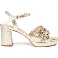 Paradox London Nola Wide Fit Knot Detail Platform Heel - Champagne