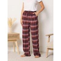Long Tall Sally Womens Tall Wide Leg Check Pyjama Pants - Pink