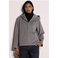 Apricot Apricot Full Zip Hooded Wool Jacket