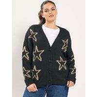Yours Curve Tinsel Star Cardigan