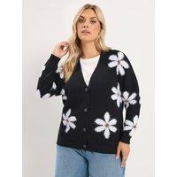Yours Curve Fluffy Floral Cardigan