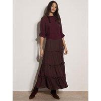Apricot Ruffle Sleeve Batwing Jumper - Red