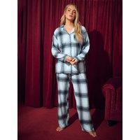 Long Tall Sally Womens Tall Check Button Front Pyjama Set - Blue