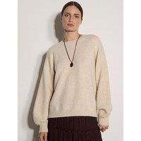 Apricot Organza Bow Back Knit Jumper - Cream