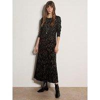 Apricot Distressed Leopard Jersey Midaxi Dress - Black