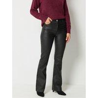 Long Tall Sally Coated Bootcut Jean 34 - Black