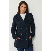Long Tall Sally Longline Pea Coat - Blue