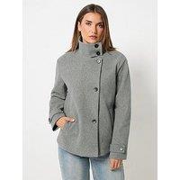 Long Tall Sally Cosy Funnel Neck Jacket - Grey