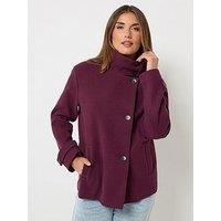 Long Tall Sally Cosy Funnel Neck Jacket - Red