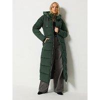 Long Tall Sally Maxi Padded Coat - Green