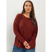 Yours Curve Rust Soft Touch Jumper - Orange