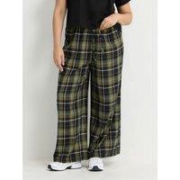 Yours Womens Curve Checked Wide Leg Trousers