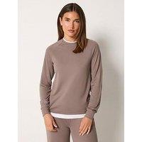 Long Tall Sally High Collar 2 In 1 Sweatshirt - Taupe