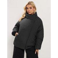 Yours Curve Short Padded Jacket - Black