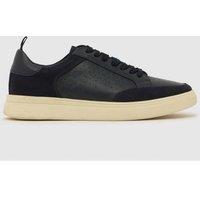 Schuh Mens Windsor Lace-Up Perforated Trainer - Navy