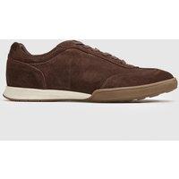 Schuh Mens Waldorf Suede Low-Top Lace-Up Trainers - Brown