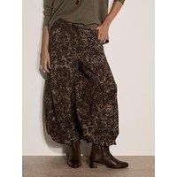 Apricot Tonal Leopard Balloon Trousers - Brown