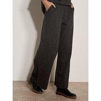 Apricot Women'S Herringbone Wide Leg Trousers - Grey