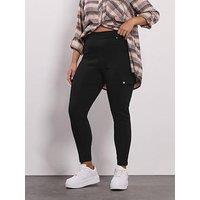 Yours Curve Bengaline Cargo Jegging 28" - Black