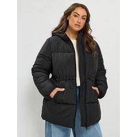 Yours Curve Epp Padded Short Jacket - Black