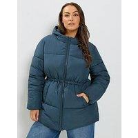 Yours Curve Epp Padded Short Jacket - Blue