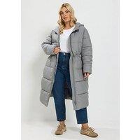 Yours Curve Epp Longline Padded Coat - Grey
