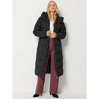 Long Tall Sally Midi Padded Coat - Black