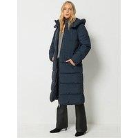 Long Tall Sally Midi Padded Coat - Blue
