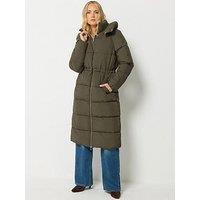 Long Tall Sally Midi Padded Coat - Brown
