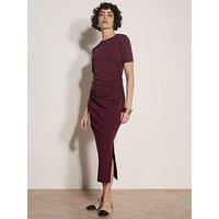 Apricot Jersey Ruched Detail Column Midaxi Dress - Red