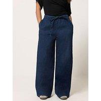 Pixiegirl Petite Pull On Wide Leg Jean - Blue