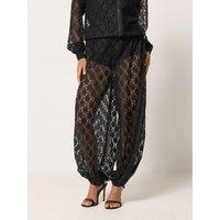 Pixiegirl Womens Petite Lace Balloon Trousers - Black