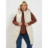 Yours Curve Zip Thru Gilet - Cream