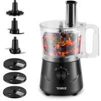 Tower 1000W 2.4L Food Processor With Removable Chopping Blades, Black