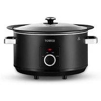 Tower Sear & Stew 6.5L Slow Cooker With Hob-Safe Pot, 290W, Black