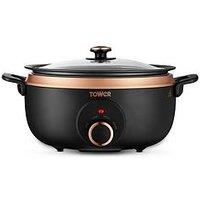 Tower Sear & Stew 3.5L Slow Cooker With Hob-Safe Pot, 170W, Black & Rose Gold