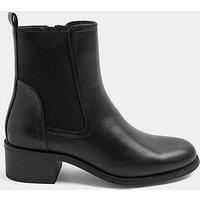 Yours Extra Wide Fit Block Heel Clean Chelsea - Black