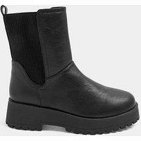 Yours Wide Fit Wedge Chelsea Boot - Black