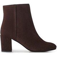 Jones Bootmaker Neptune3 Heeled Ankle Boot - Chocolate Suede
