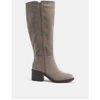 Yours Extra Wide Eee Fit Side Detail Block Heel Boot - Cream