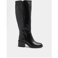 Yours Extra Wide Eee Fit Side Detail Block Heel Boot - Black