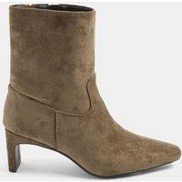 Yours Womens Wide Fit Soft Square Kitten Heel Ankle Boot - Cream