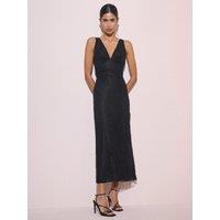 Nobodys Child Womens Joey Low V-Neck Low V-Back Midi Dress - Black