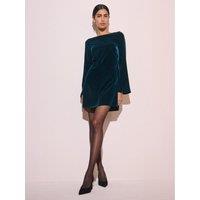 Nobodys Child Womens Joelle Velvet-Look Low Back Bow Mini Dress - Green