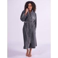 Cyberjammies Cosy Stripe Robe - Charcoal