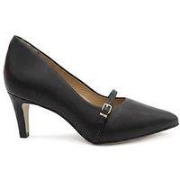 Jones Bootmaker Zienna Wide Pointed Toe Heel - Black Leather