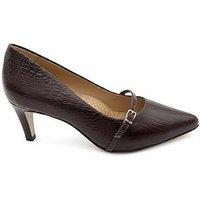 Jones Bootmaker Zienna Wide Pointed Toe Heel - Brown Lizard